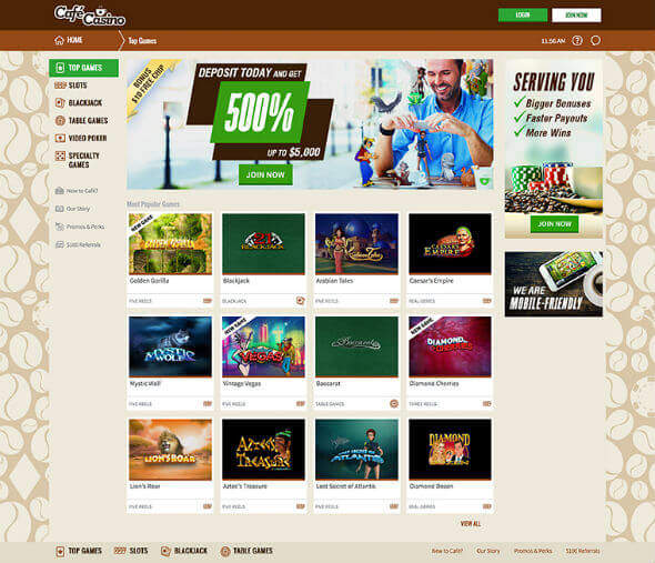 Cafe casino bonus